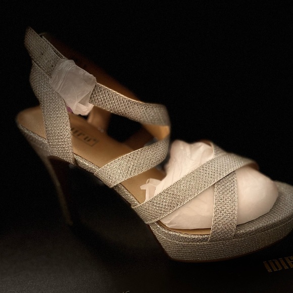 Women's Silver Suedes Open Toe High Heel Platform Dress Pump Sandals - Picture 2 of 14